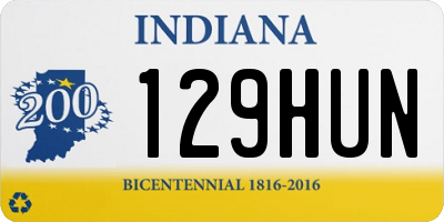 IN license plate 129HUN