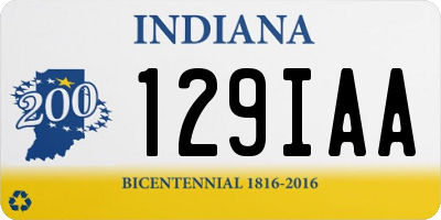 IN license plate 129IAA