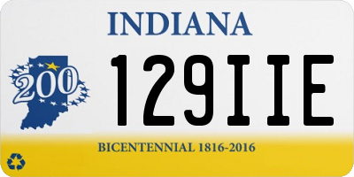IN license plate 129IIE