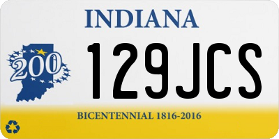 IN license plate 129JCS