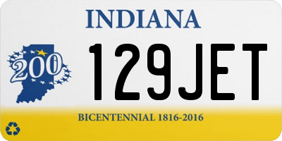 IN license plate 129JET