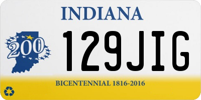 IN license plate 129JIG