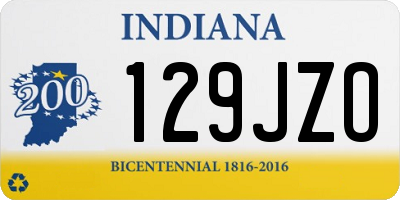 IN license plate 129JZO