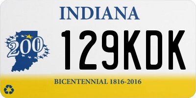 IN license plate 129KDK
