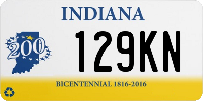 IN license plate 129KN