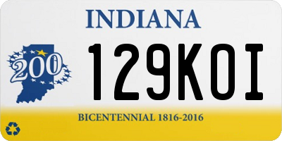 IN license plate 129KOI