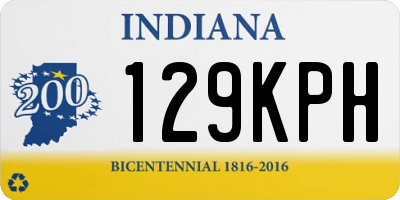 IN license plate 129KPH