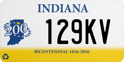 IN license plate 129KV