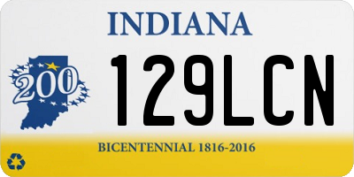 IN license plate 129LCN
