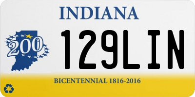 IN license plate 129LIN