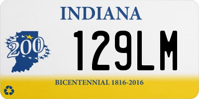 IN license plate 129LM