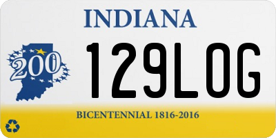 IN license plate 129LOG