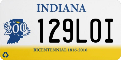 IN license plate 129LOI
