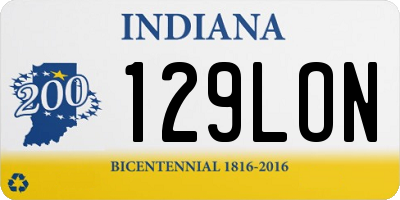 IN license plate 129LON
