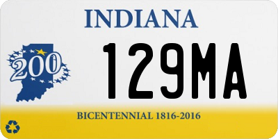 IN license plate 129MA