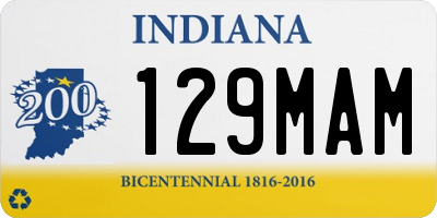 IN license plate 129MAM