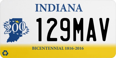 IN license plate 129MAV