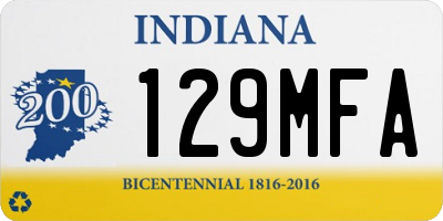 IN license plate 129MFA