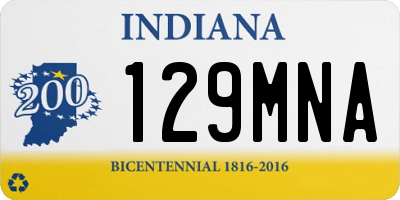 IN license plate 129MNA