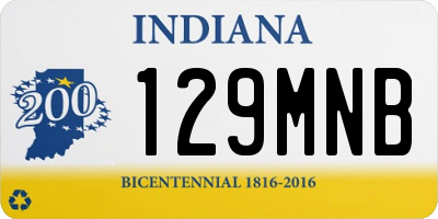 IN license plate 129MNB