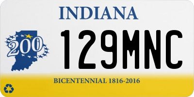 IN license plate 129MNC