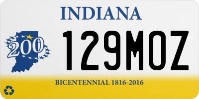 IN license plate 129MOZ