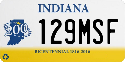 IN license plate 129MSF