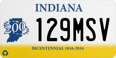 IN license plate 129MSV