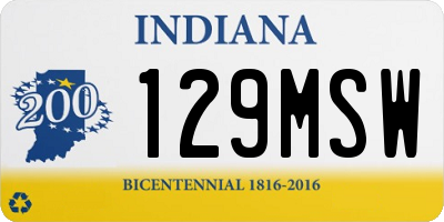 IN license plate 129MSW