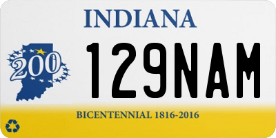 IN license plate 129NAM