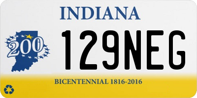 IN license plate 129NEG
