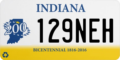 IN license plate 129NEH