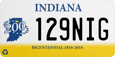 IN license plate 129NIG