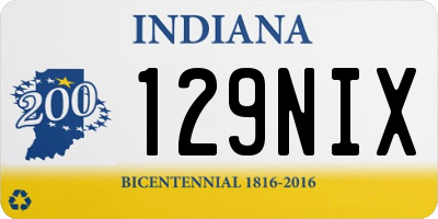 IN license plate 129NIX