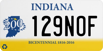 IN license plate 129NOF