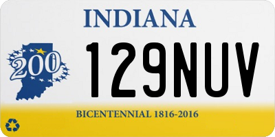 IN license plate 129NUV