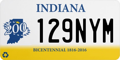 IN license plate 129NYM