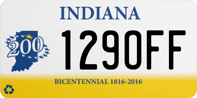 IN license plate 129OFF