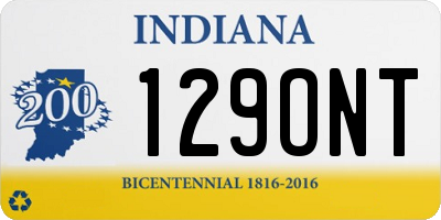 IN license plate 129ONT