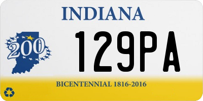 IN license plate 129PA