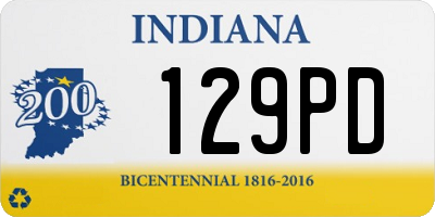 IN license plate 129PD