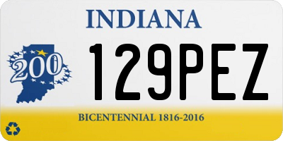 IN license plate 129PEZ
