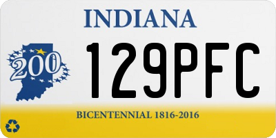 IN license plate 129PFC