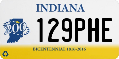 IN license plate 129PHE
