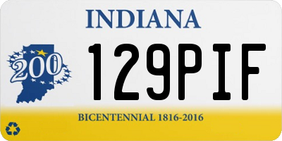 IN license plate 129PIF