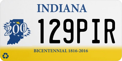 IN license plate 129PIR