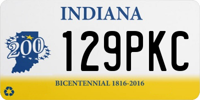 IN license plate 129PKC
