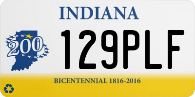 IN license plate 129PLF