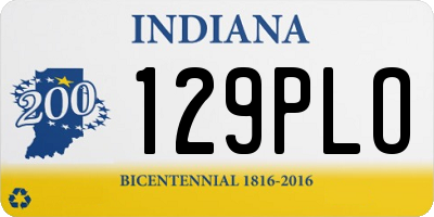 IN license plate 129PLO