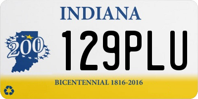 IN license plate 129PLU